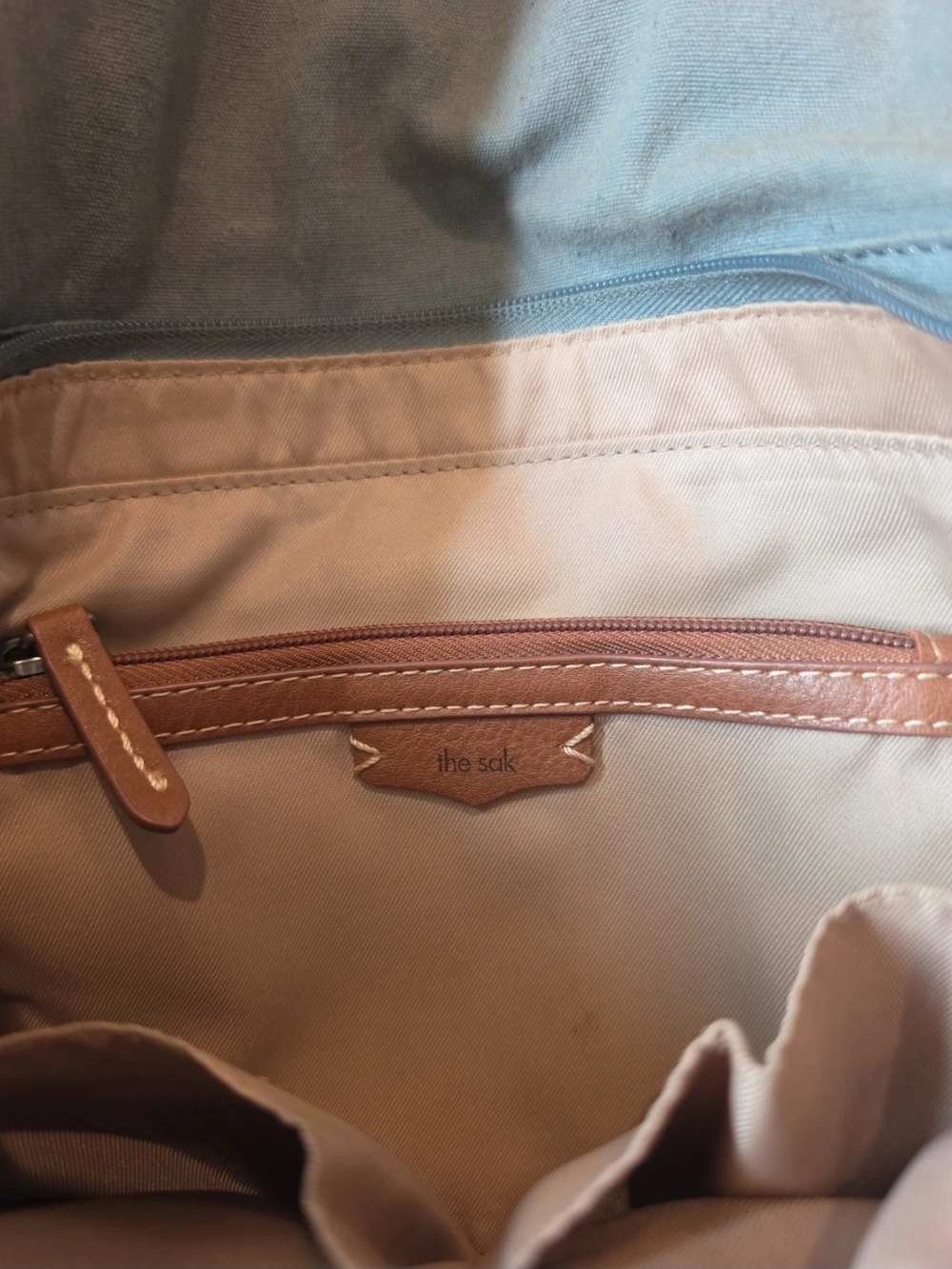 The Sak Ventura Blue/gray Women's Convertible Leather Backpack